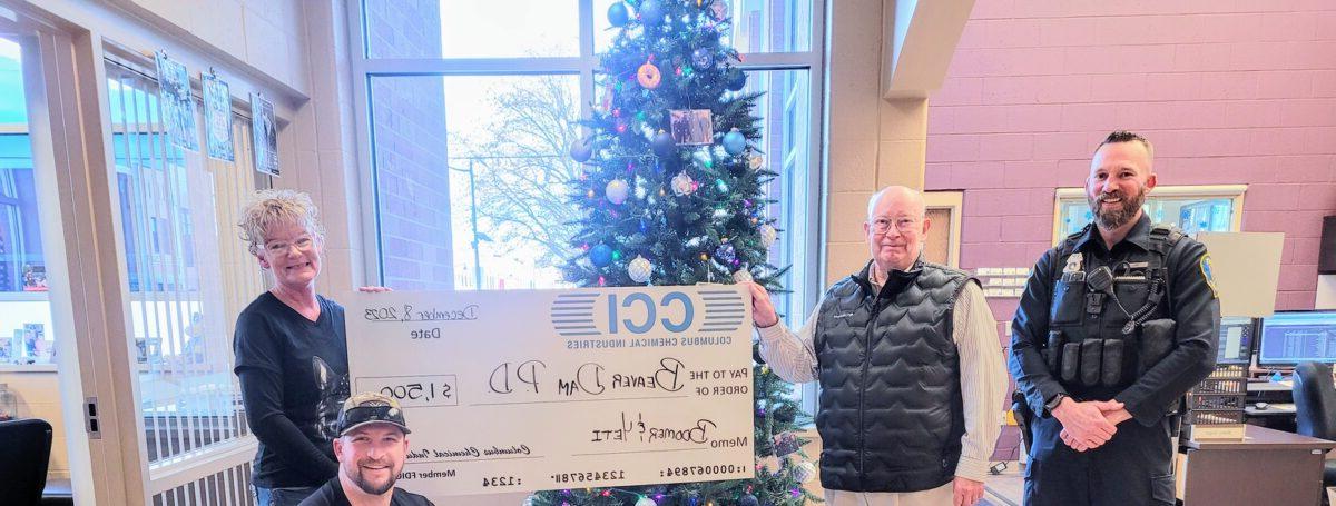 Columbus Chemical Industries presents a donation to BDPD K-9 unit, December 2023